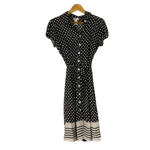 J.B.S. Black White Polka Dot 90’s Retro Tie Belt Size 10